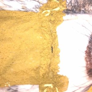 Mustard yellow crop top see threw with bows